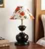 Manchester Red Fabric Shade Night Lamp With Metal Base