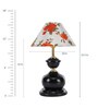 Manchester Red Fabric Shade Night Lamp With Metal Base