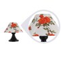 Fenerty Red Fabric Shade Night Lamp With Metal Base