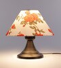 Fenerty Red Fabric Shade Night Lamp With Metal Base