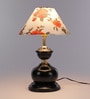 Manchester Red Fabric Shade Night Lamp With Metal Base