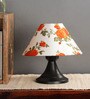 Fenerty Red Fabric Shade Night Lamp With Metal Base