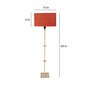 Orlando Red Fabric Shade Club Floor Lamp With Wood Base
