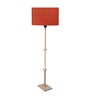 Orlando Red Fabric Shade Club Floor Lamp With Wood Base