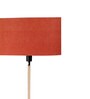 Orlando Red Fabric Shade Club Floor Lamp With Wood Base