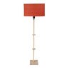 Orlando Red Fabric Shade Club Floor Lamp With Wood Base