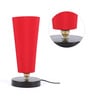 Red Cotton Shade Table Lamp with Metal Base