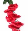 Red Fabric Orchid Artificial Flower Pack of 5