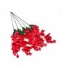 Red Fabric Orchid Artificial Flower Pack of 5