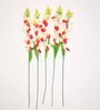 Yellow Fabric Orchid Artificial Flower Pack of 5