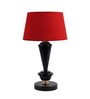 Red Fabric Shade Table Lamp with Black Base