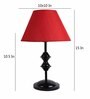 Red Fabric Shade Table Lamp with Black Base