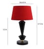 Red Fabric Shade Table Lamp with Black Base