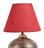 Verona Red Fabric Shade Night Lamp With Teracotta Base