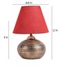 Verona Red Fabric Shade Night Lamp With Teracotta Base