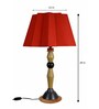 Damsel Red Fabric Shade Night Lamp With Wood Base