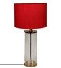 Nassau Red Fabric Shade Night Lamp With Glass Base
