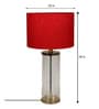 Nassau Red Fabric Shade Night Lamp With Glass Base