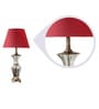 Red Fabric Shade Table Lamp with Gold Base