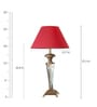 Emilia Red Fabric Shade Table Lamp With Glass Base