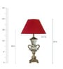 Red Fabric Shade Table Lamp with Gold Base