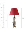 Red Fabric Shade Table Lamp with Gold Base
