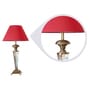 Emilia Red Fabric Shade Table Lamp With Glass Base