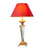 Emilia Red Fabric Shade Table Lamp With Glass Base