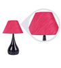 Red Fabric Shade Table Lamp with Black Base