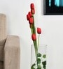 Red Fabric Tulip Artificial Flower Stick Without Pot