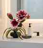 Red Faux Leather Magnolia Serenade Arrangement Pot With Flower