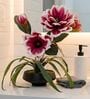 Red Faux Leather Magnolia Serenade Arrangement Pot With Flower