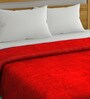 Red Flannel 290 GSM Double Bed AC Room Blanket