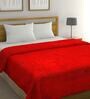 Red Flannel 290 GSM Double Bed AC Room Blanket