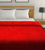 Red Flannel 290 GSM Double Bed AC Room Blanket