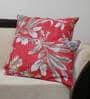 Red Floral 100% Cotton 16 x 16 Inches Cushion Cover