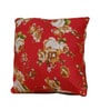 Red Floral 100% Cotton 16 x 16 Inch Cushion Cover
