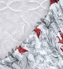 Red Floral 144 TC Cotton Double Fitted Bedsheet with 2 Pillow Covers