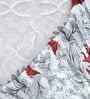 Red Floral 144 TC Cotton King Fitted Bedsheet with 2 Pillow Covers