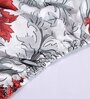 Red Floral 144 TC Cotton King Fitted Bedsheet with 2 Pillow Covers