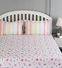 Red Floral 150 TC Cotton Queen Sized Bed Sheets with 2 Pillow Covers