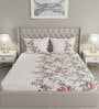 Red Floral 180 TC Cotton King Sized Bed Sheets with 2 Pillow Covers