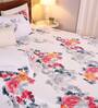 Red Floral 200 TC Cotton King Sized Bed Sheets with 2 Pillow Covers