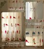 Red Cotton Birds Theme 8 Ft Eyelet Door Curtains (Set Of 2)