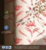 Red Cotton Floral 7 Ft Eyelet Door Curtains (Set Of 2)