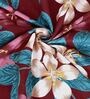 Red Floral 300 TC Cotton 1 Single Size Bedsheet With 1 Pillow Cover