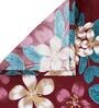 Red Floral 300 TC Cotton 1 Single Size Bedsheet With 1 Pillow Cover