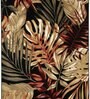 Red Floral Blended Linen 3 ft x 5 ft Machine Made Carpet
