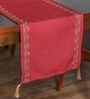 Red Floral Cotton Blend (12 x 84 ) Table Runner