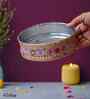 Red Floral Decorative Stainless Steel Karwa Chauth Thali Set with Plate Chalni Lota|Karva Chauth Pooja Thali